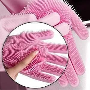 BIG CART Silicon Scrubbing Non-slip Hand Gloves For Washing Vessels And Pet Grooming, Magic Kitchen Gloves For Washing Dishes For Household Cleaning Great For Protecting Hands,mlti (MULTICOLOUR 01) - HalfPe