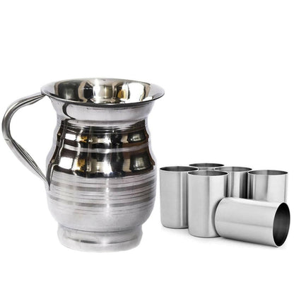 SHINI LIFESTYLE Stainless Steel Jug and Glass Combo (Set of 7) - HalfPe