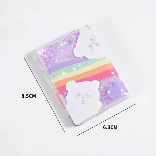 Water glitter double end pocket flap mirror - HalfPe