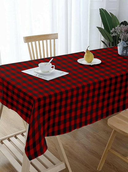 Lushomes Buffalo Checks Plaid Dining Table Cover Cloth (Size 60 x 84 inches, 6 Seater) (Multicolour) - HalfPe