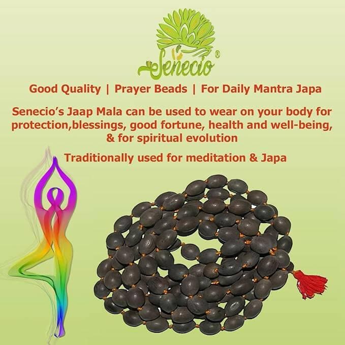 SENECIO Spiritual Original 108 Lotus Seeds Kamal Gatta Mala Rosary for Jaap Mantra & Prayer Laxmi Pooja and Wearing Long Size - HalfPe