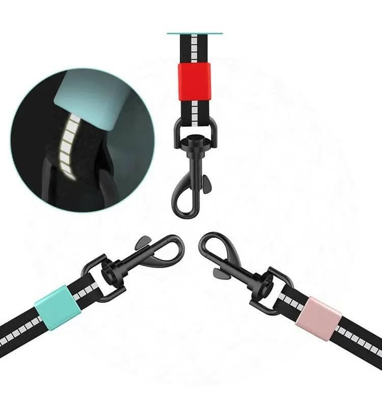 PetGains PGMC Nylon Automatic Telescopic Traction Rope (Black) - HalfPe