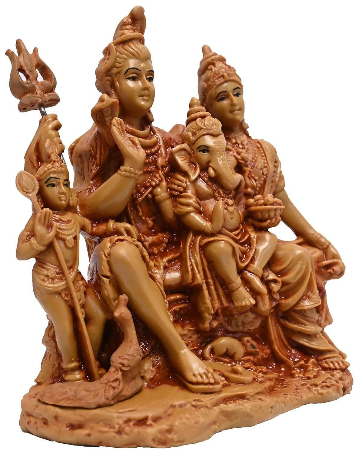 KariGhar Shiv Parivar 6 Inches Idol Perfect For Puja Ghar | Drawing Room - HalfPe