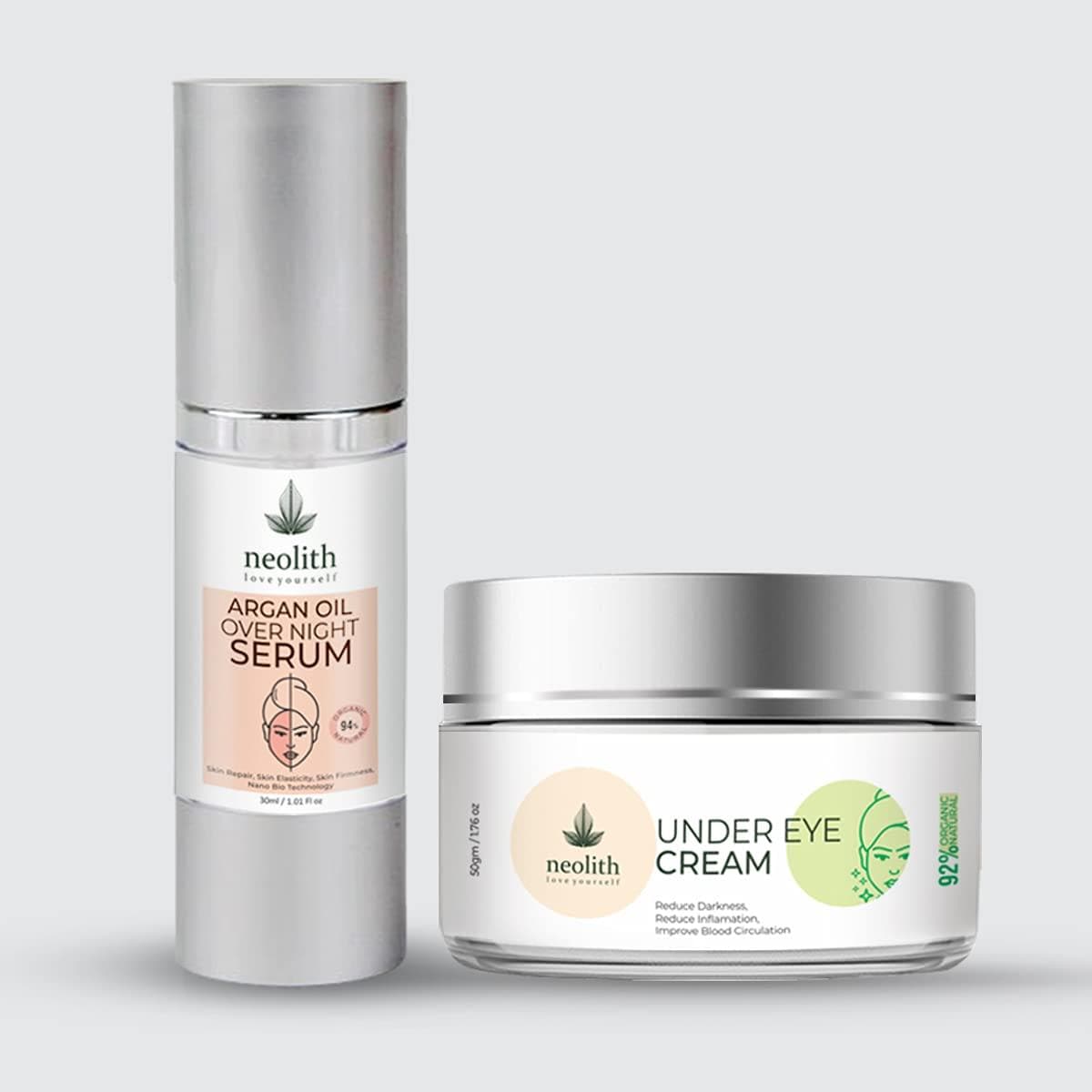 Under Eye & Anti Aging Kit: Cream (50gm) + Serum(30ml) | NEOLITH - halfpeapp