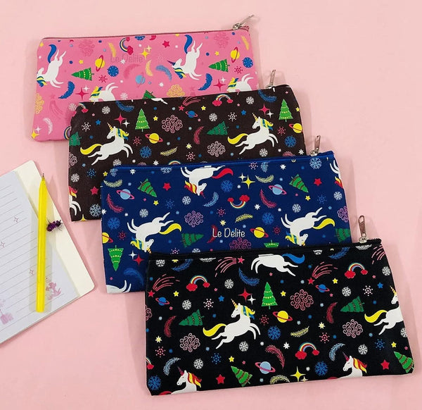 Unicorn theme pencil box pouch (pack of 6) - halfpeapp