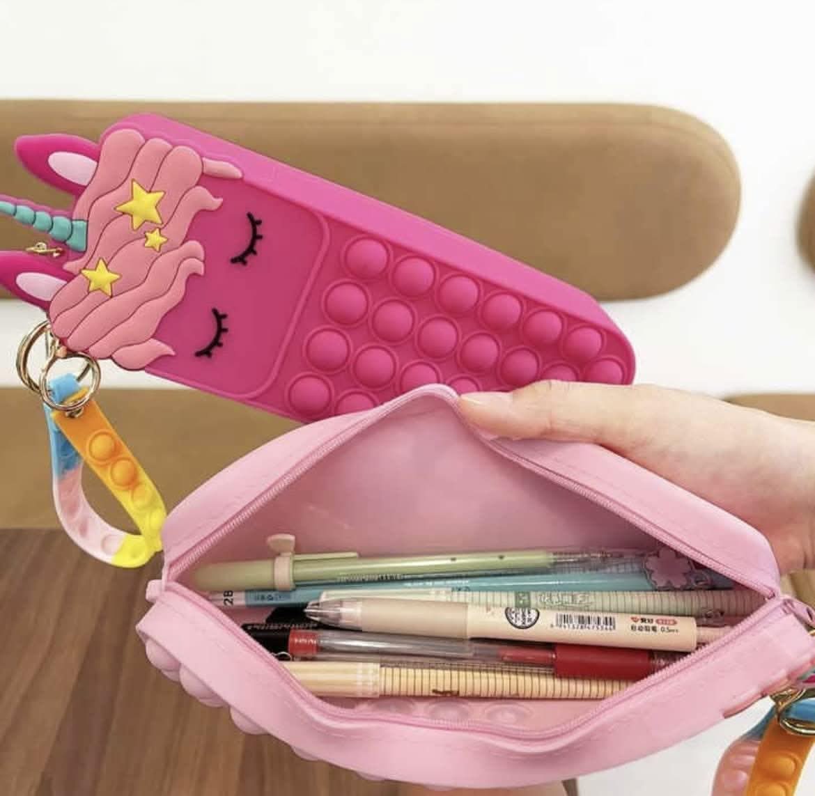 Unicorn theme pop it up stationary pouch - halfpeapp