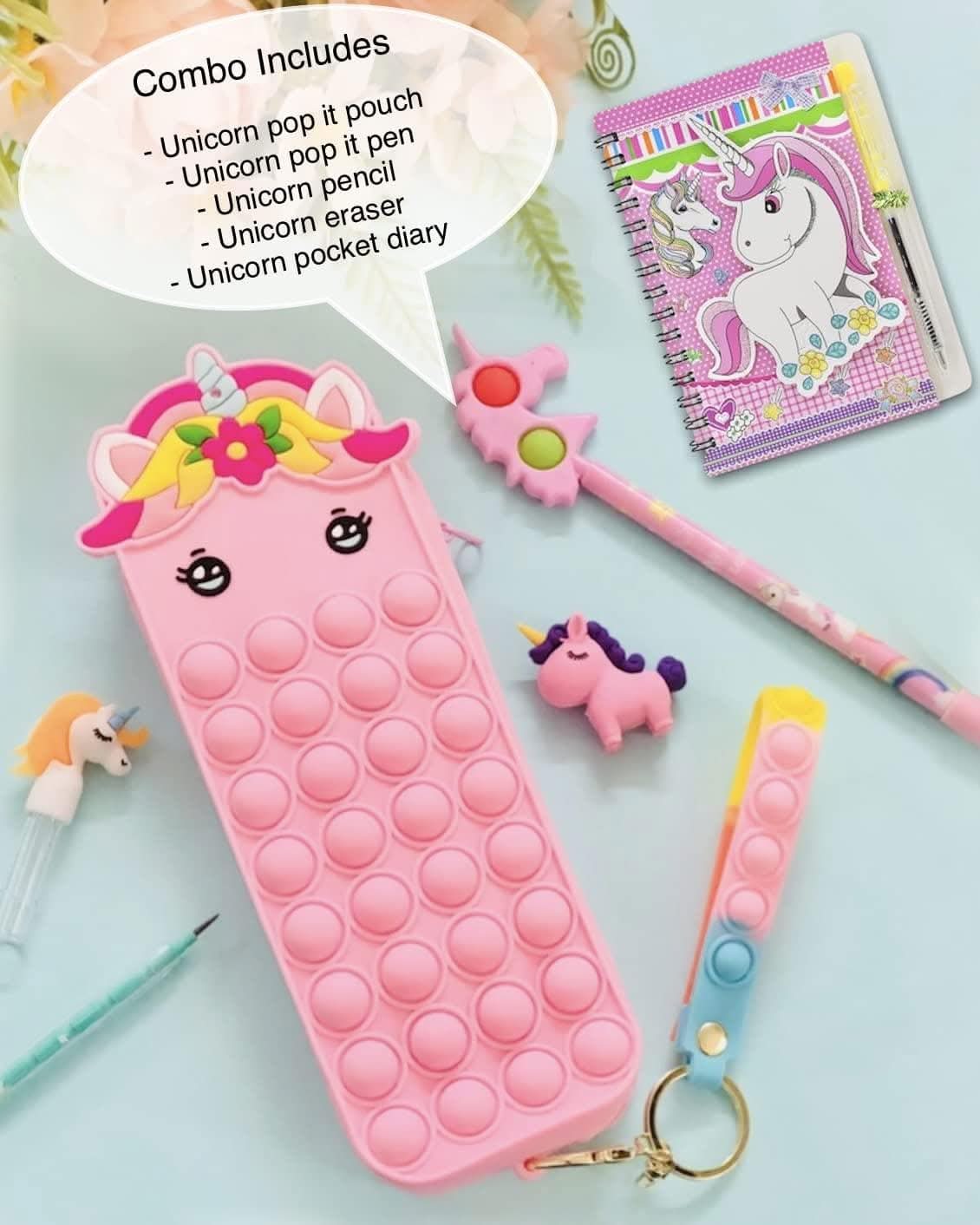 Unicorn theme pop it up stationary pouch - halfpeapp