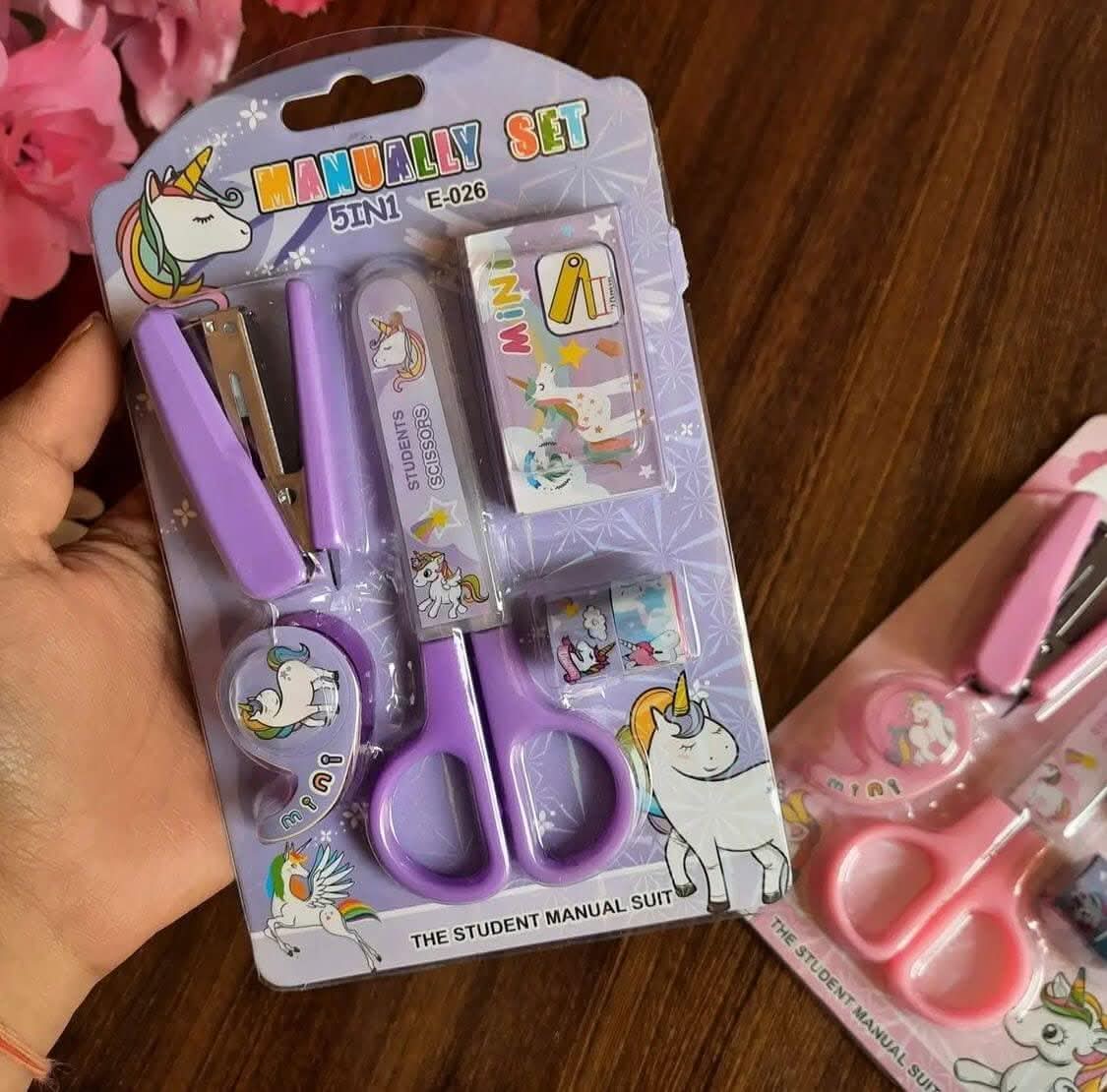 Unicorn theme scissors , tape and stapler combo - halfpeapp