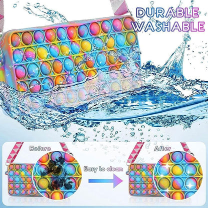 Unicorn theme sling bag , pocket diary , 4 in 1 pen & pop it keychain - halfpeapp