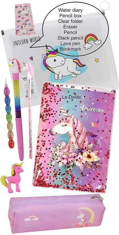 Unicorn water diary combo (pack of 8) - halfpeapp
