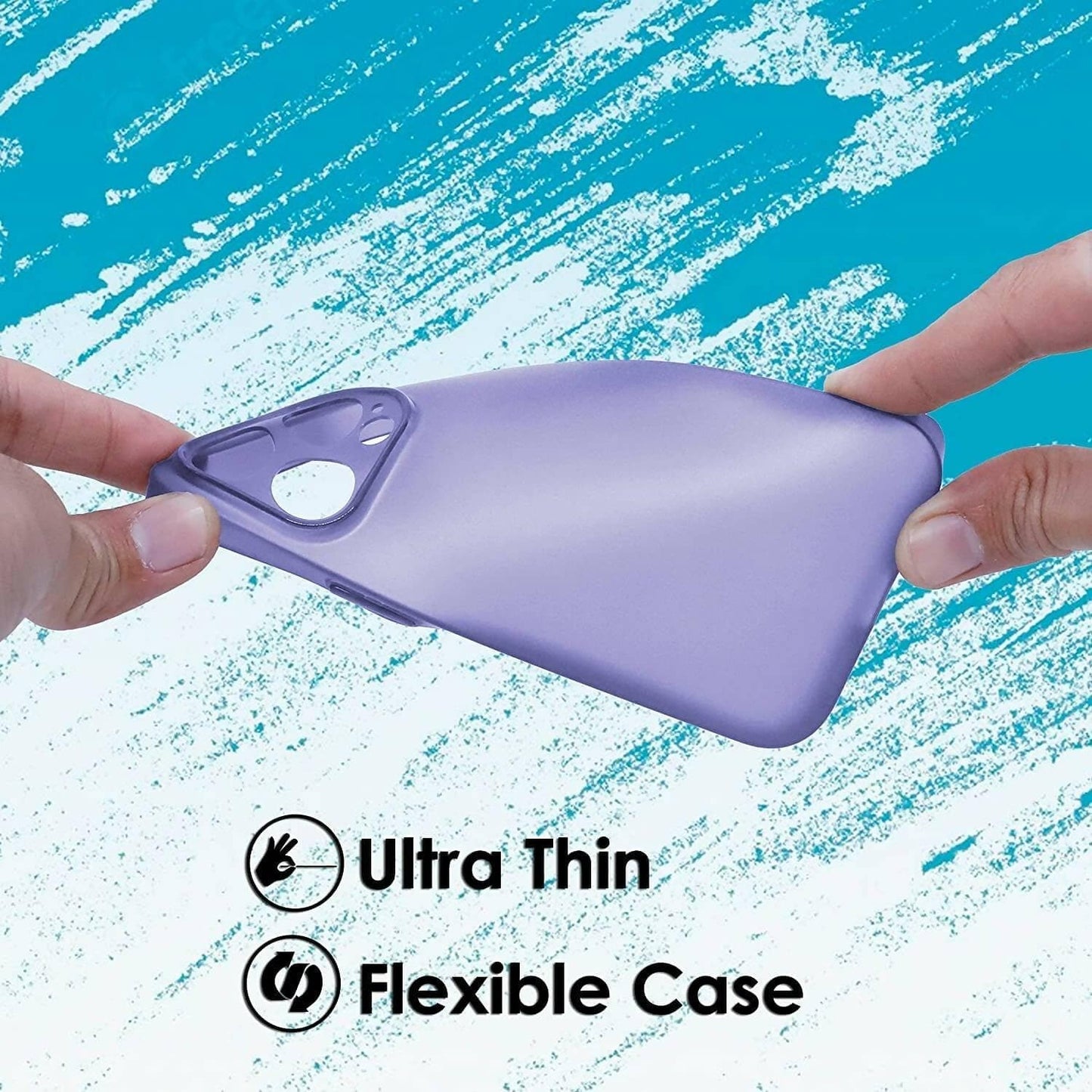 SQUIF Silicone Flexible Soft Ultra Thin Back Case For Iphone 14 Plus Cover, Semi Transparent, Full Camera Protection (Purple) - HalfPe