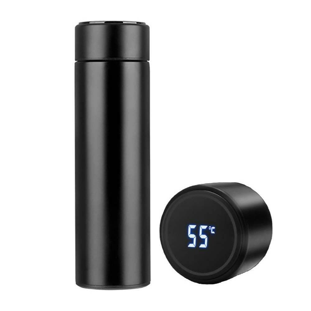 Black Temperature Water-bottle - HalfPe