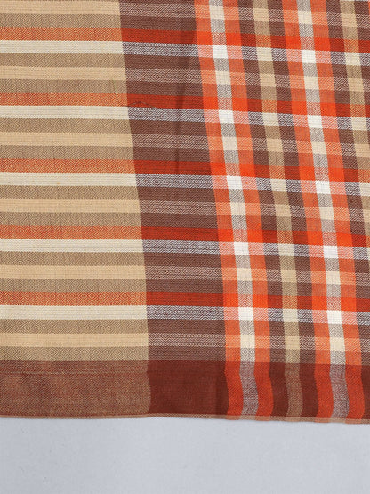 Multicolour Check Shawl(Brown) - HalfPe