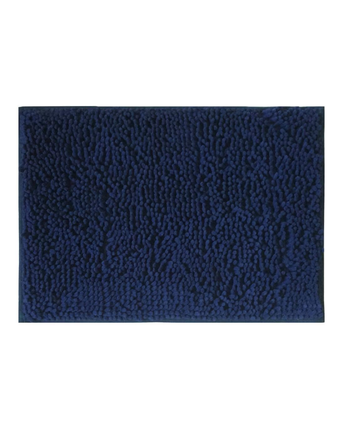 Lushomes bathroom mat, anti slip mat for bathroom floor, 1200 GSM Floor Mat with High Pile Microfiber, door mats for bathroom, kitchen mat(16 x 24 Inch, Single Pc, Navy Blue) - HalfPe