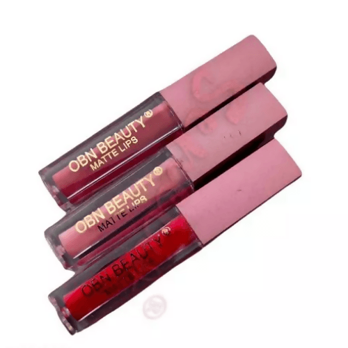 OBN Beauty Matte Ultimate Finished Liquid Lipstick Multicolor Waterproof Long Lasting Smudge Proof(Set Of 3) - HalfPe