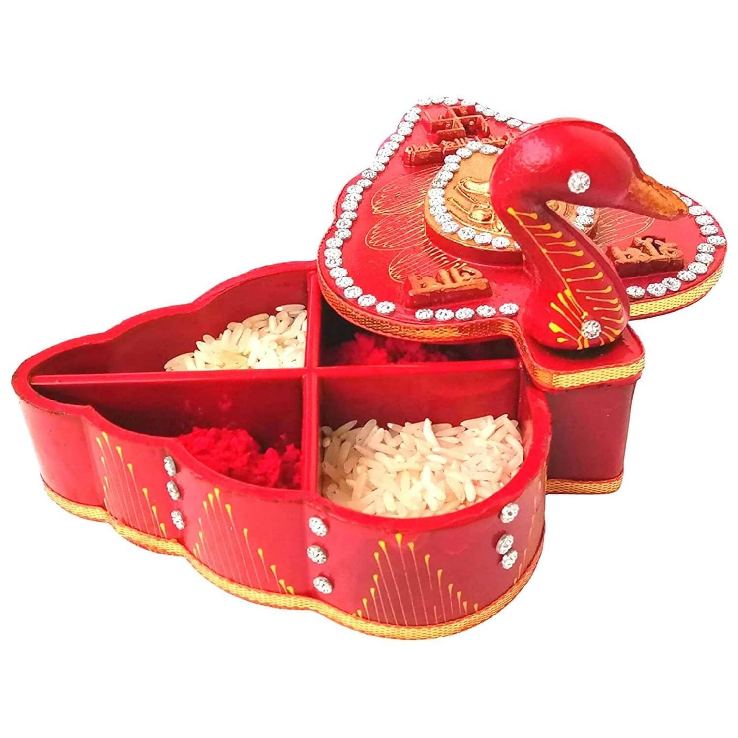 santarms hamsa design sindoor Box - HalfPe