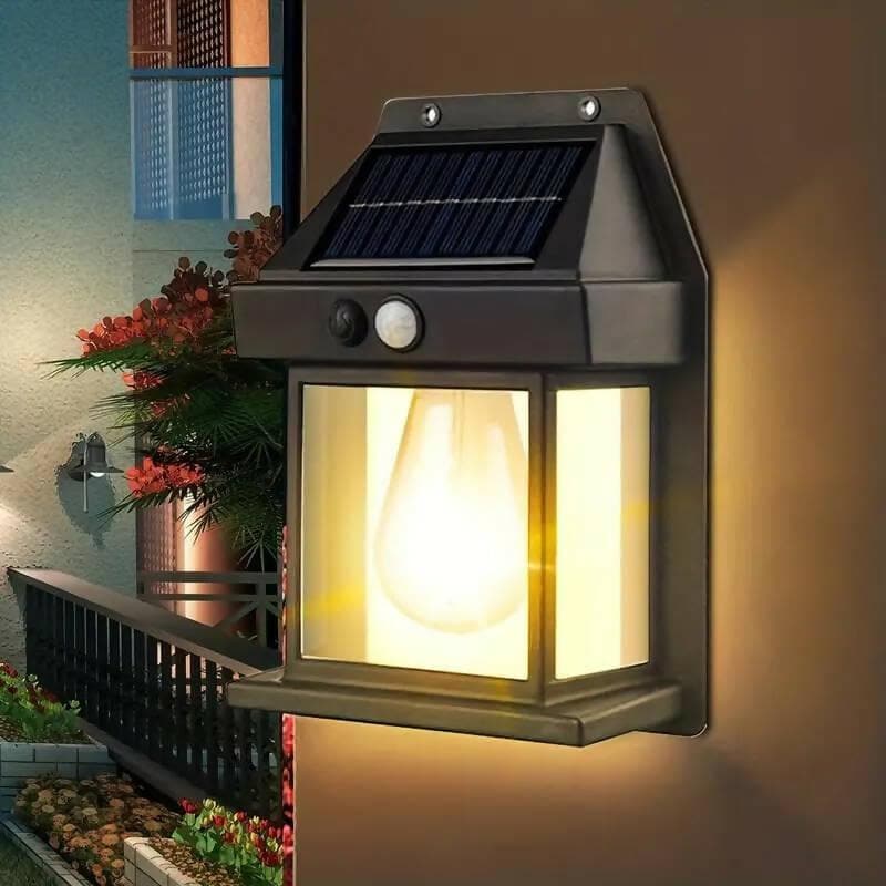 Tungsten Bulb led Solar Outdoor Garden Wall Light with Sensor Wireless ip65 Solar Wall lamp - HalfPe