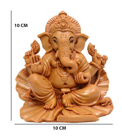 KariGhar Ganesh ji Ganpati Bappa Shoeflower Idol for Car Dashboard, House Warming, Puja Ghar, Diwali, Decoration - HalfPe