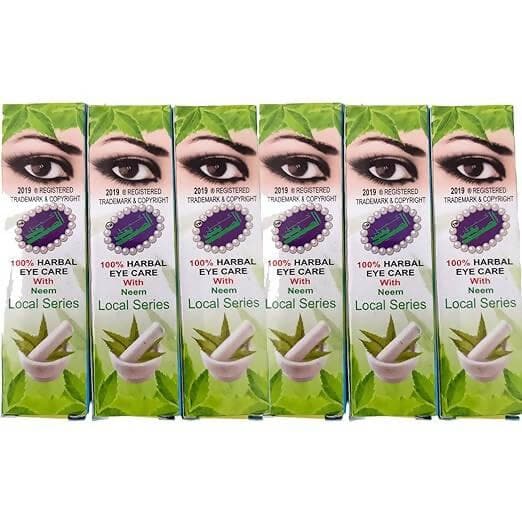 Surma With Neem Natural Herbal Waterproof Organic Kohl Eye Liner With Inside Applicator Combo Pack 1g Each (pack of 6) - HalfPe