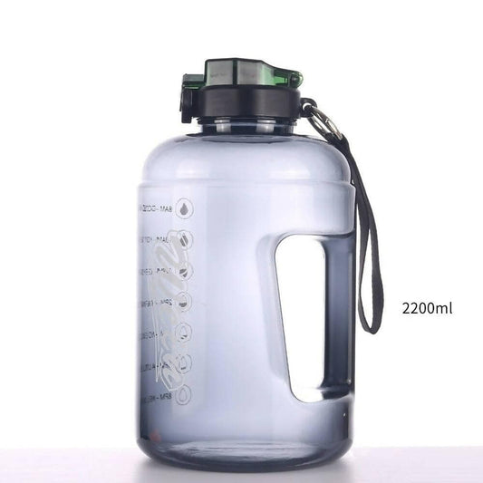 Super cool gym tumbler water bottle (2200ml- Black) - HalfPe