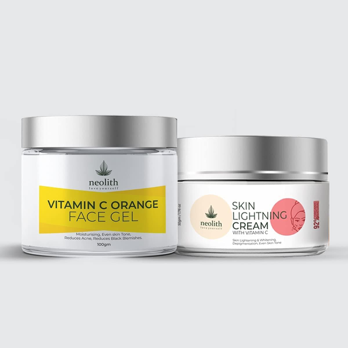 Vitamin c boost kit: cream (50gm) + gel (100gm) combo pack of 2 | NEOLITH - halfpeapp