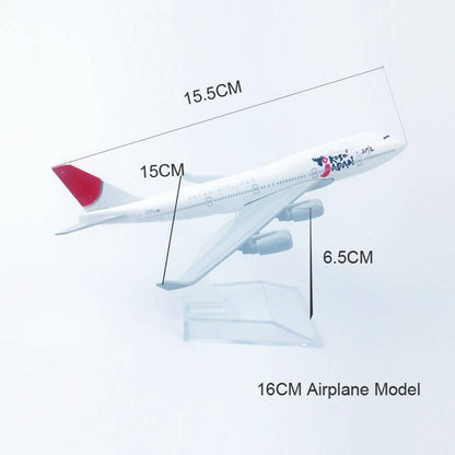 GM Japan Airlines Boeing 747 Aircraft Model 16cm Die-Cast Metal Airplane - HalfPe