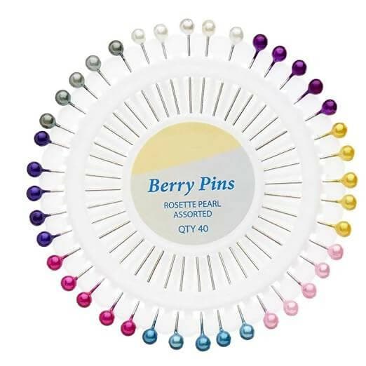 SENECIO Multi Colored Berry Rosette Pearl Medium Head Pins Wheel Hijab or Hair Hold (40 pieces) - HalfPe