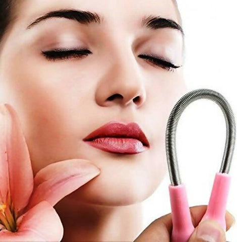 GalexiaR Pink Color Facial Hair Remover Spring Epilator Threading Epistick - HalfPe