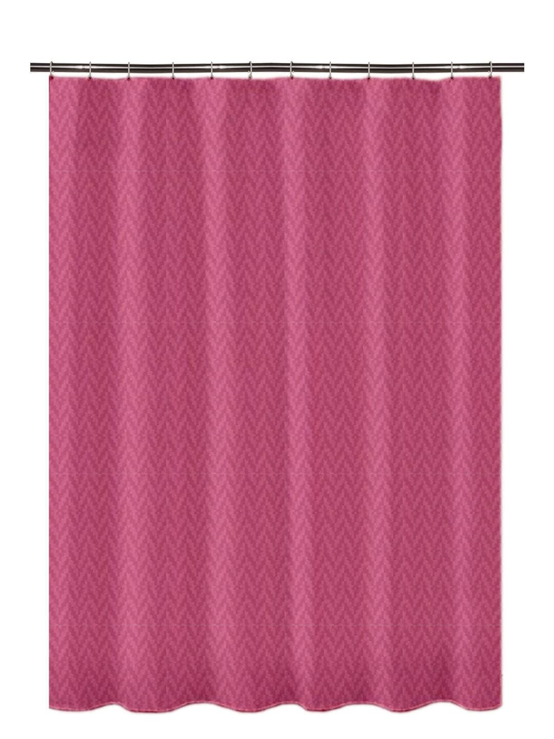 Lushomes Heavy Duty Fabric Shower Curtain, water resistant Partition Liner for Washroom, W4 x H6.5 FT, W 48 x H78 Inches with Shower Curtains 8 Plastic Eyelet, 8 C-Rings (Non-PVC), Colour Pink - HalfPe