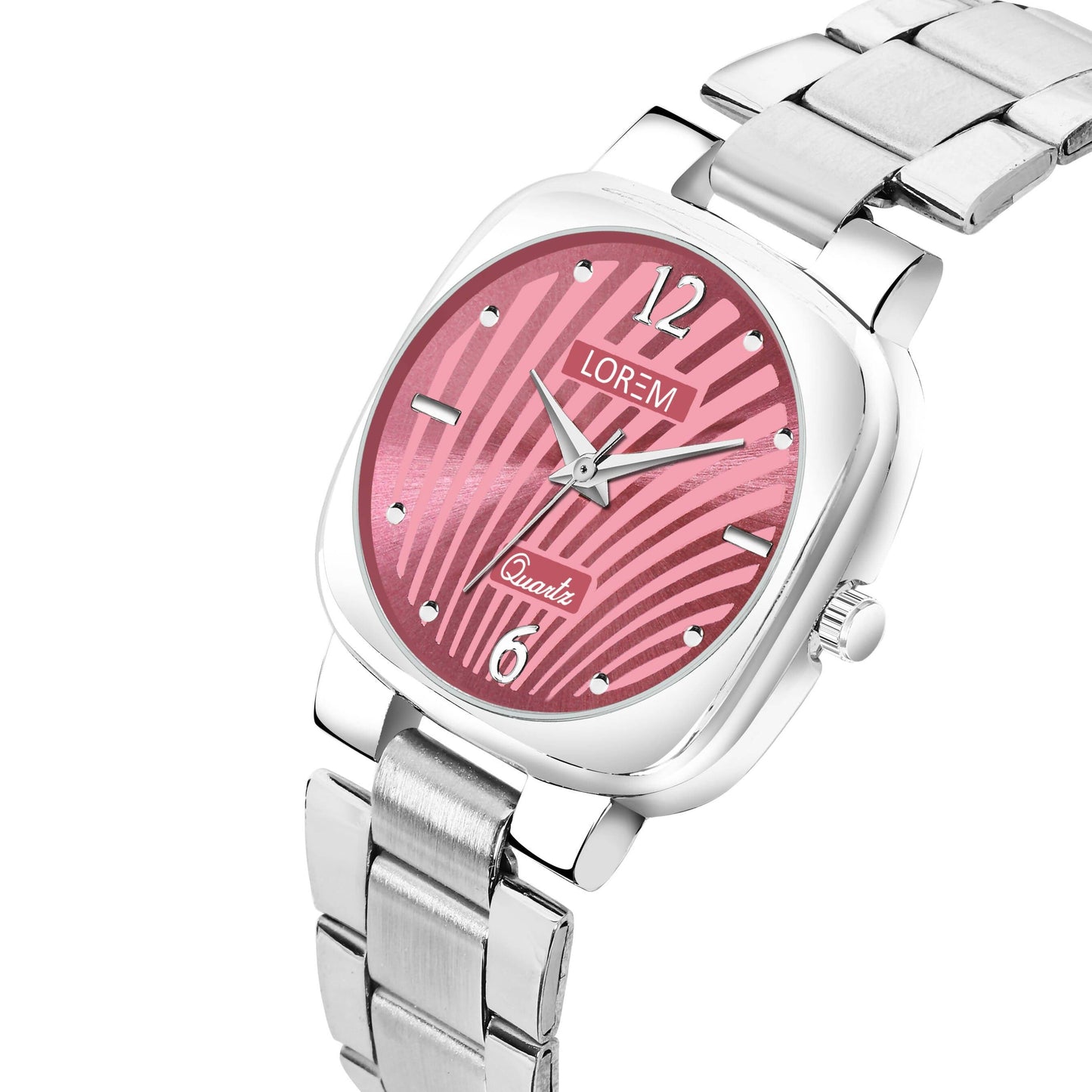 LOREM Pink Abstract Floral Analog Watch For Women LR308 - HalfPe