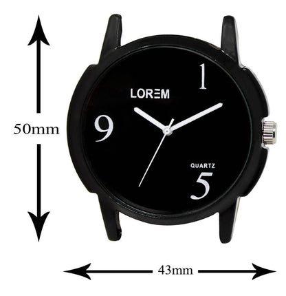 LOREM Black Glossy finish Analog Watch For Men LR06 - HalfPe