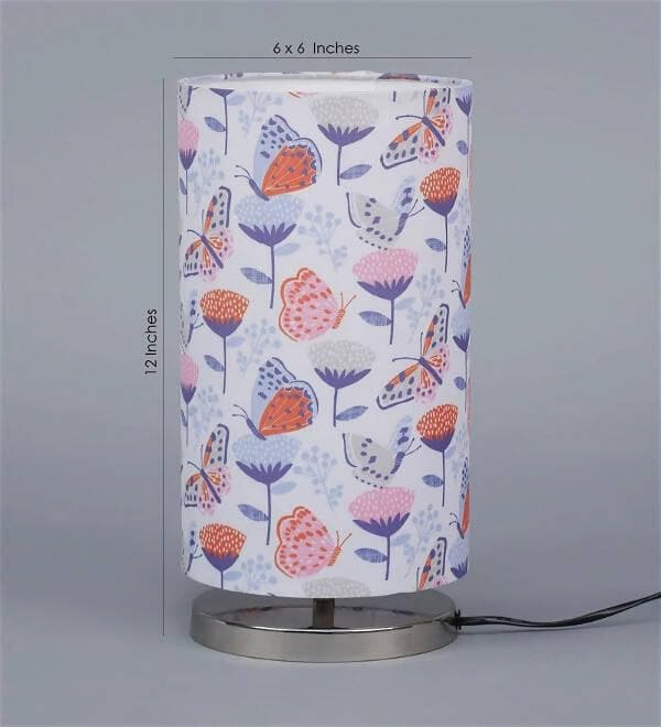 Butterfly On Flower Round Lamp - HalfPe