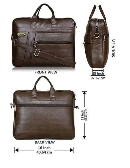 LOREM Chocolate Color Faux Leather 10L Messenger Bag For Men & Women - HalfPe