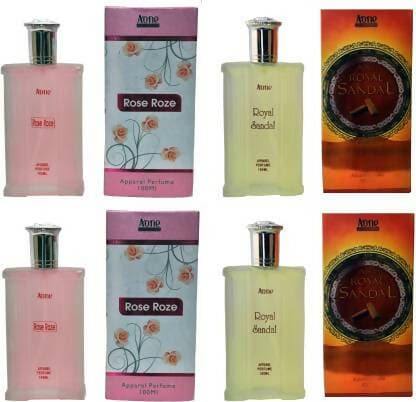 Aone Rose Roze and Royal Sandal Perfume for men 100ml each (pack of 4, 400ml) - HalfPe