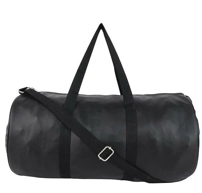 Unisex Black Textured Medium GYM Bag - HalfPe