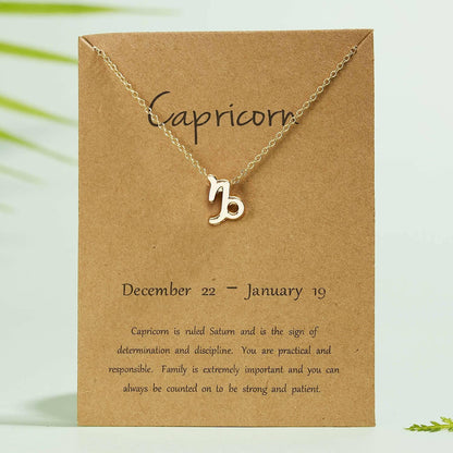 Pinapes Zodiac Star Sign Constellation Jewellery Necklace Pendant for Women and Girls capicron - HalfPe