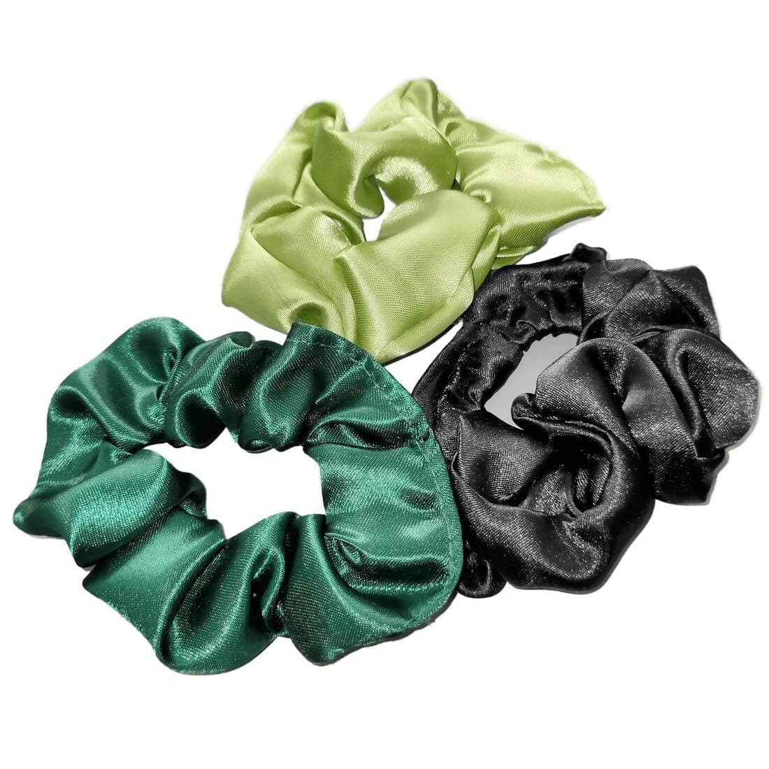 SENECIO Set Multicolor Soft Satin Colorful Scrunchies Hair Ties Ponytail Holder Anti-Hair-Breakage Rubber Band Any Color (Pack of 3, 2 set) - HalfPe