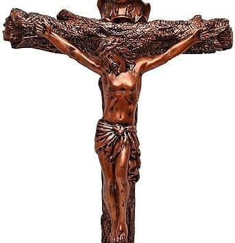 KariGhar® Crucifix / Jesus Christ / Cross Jesus / Crucified Jesus A0060 { (Bronze) ( 5 x 33 x 52 cm / 2 x 13 x 21 INCH ) } - HalfPe