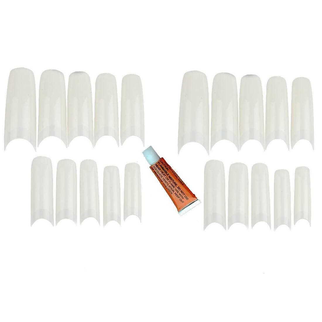 Fake Artificial Nail Tips With Free Nail Glue (20Pcs/ 2Sets) - HalfPe