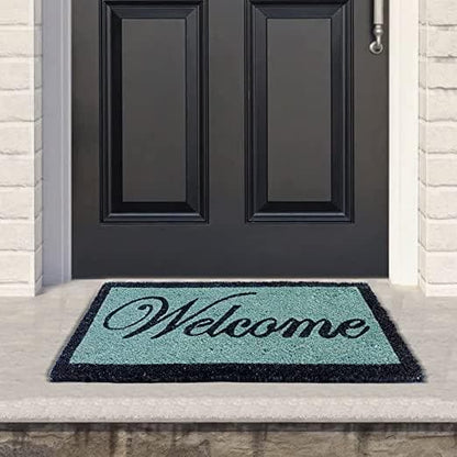 Rubber door mat with Welcome design (Multicolor) - HalfPe