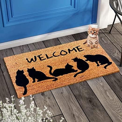 Welcome printed anti-slip door mat - HalfPe