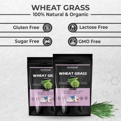 Wheat grass powder (pack of 2) | NUTRAHERBAL - halfpeapp