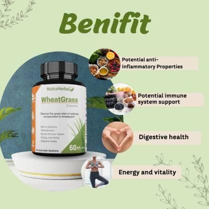 Wheatgrass capsules (60 pieces) | NUTRAHERBAL - halfpeapp