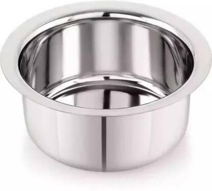 SHINI LIFESTYLE Stainless Steel Serving Bowl Stainless steel Bhagona, Steel Rounded Patila, milk pot and tope 3L (Pack of 4, Silver) - HalfPe