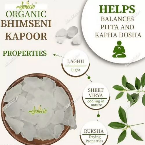 SENECIO Organic Bhimseni Kapoor, Bhimseni Camphor, Pure Kapur Natural Suddh - HalfPe