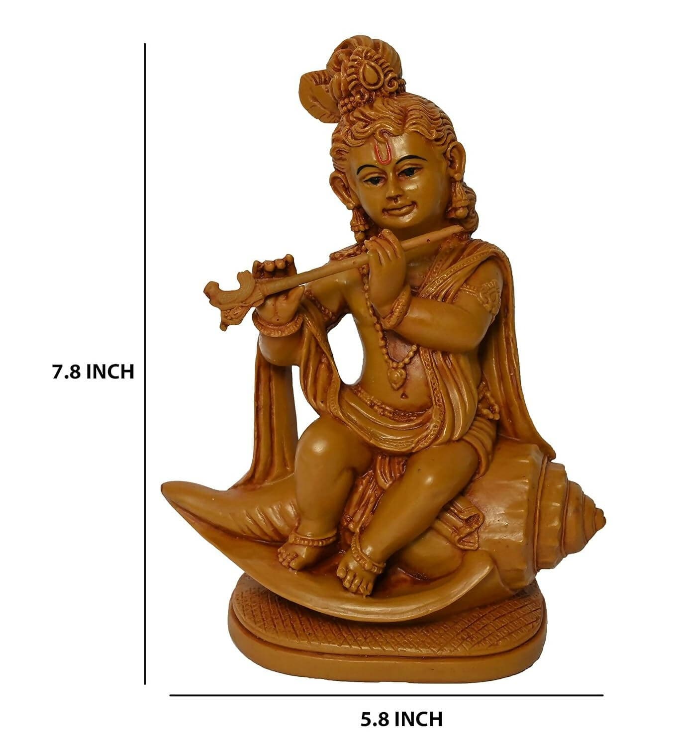 KariGhar Polyresin Shankh Krishna Idol Perfect For Home | Housewarming | Living Room | Puja Room - HalfPe