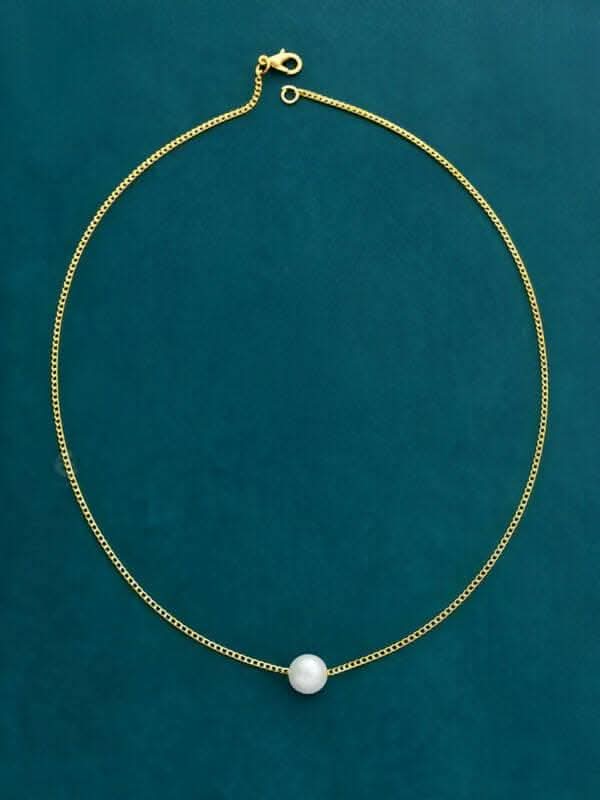 Pinapes Single Chain Pearl of love Pendant with Gold Plated Necklace For Stylish Party / Daily / Wear(pack of 2) - HalfPe