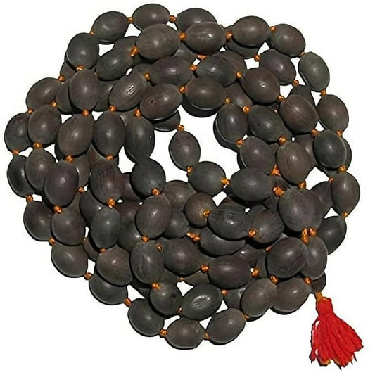 SENECIO Spiritual Original 108 Lotus Seeds Kamal Gatta Mala Rosary for Jaap Mantra & Prayer Laxmi Pooja and Wearing Long Size - HalfPe