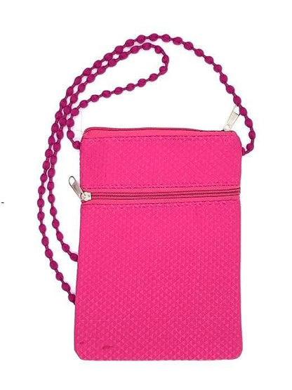 Women ethnic silk crossbody sling bag (pink) - halfpeapp