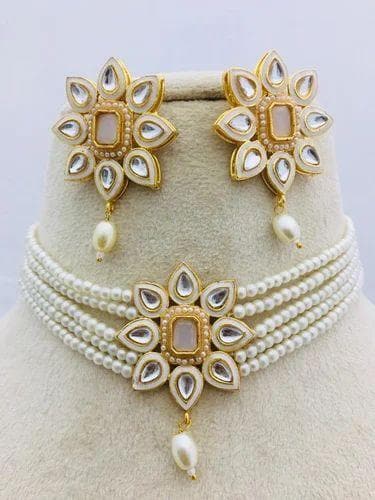 Women 's meenakari star chokar necklace with earrings - halfpeapp